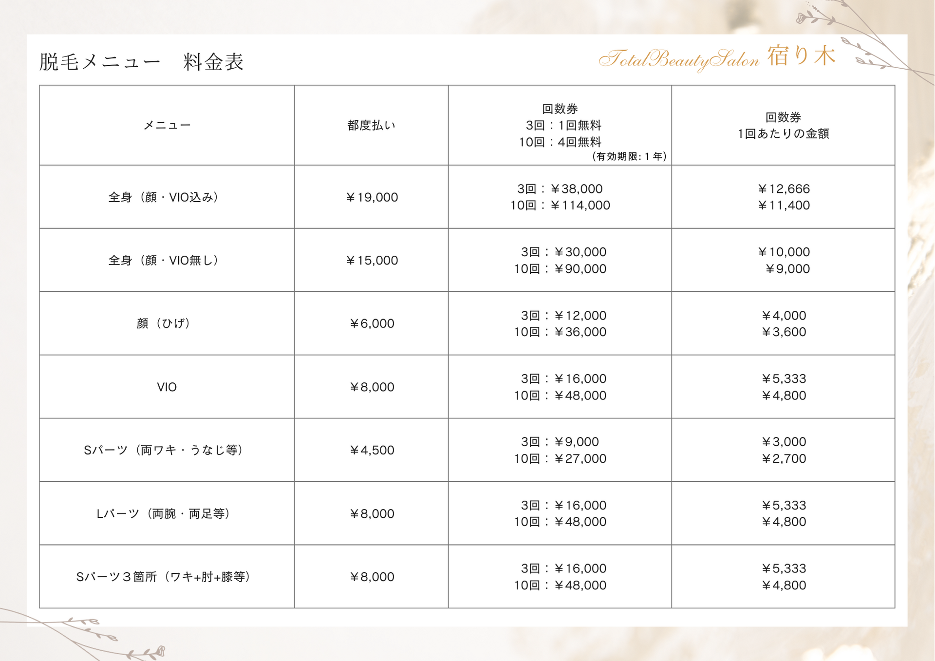 料金表 (1)